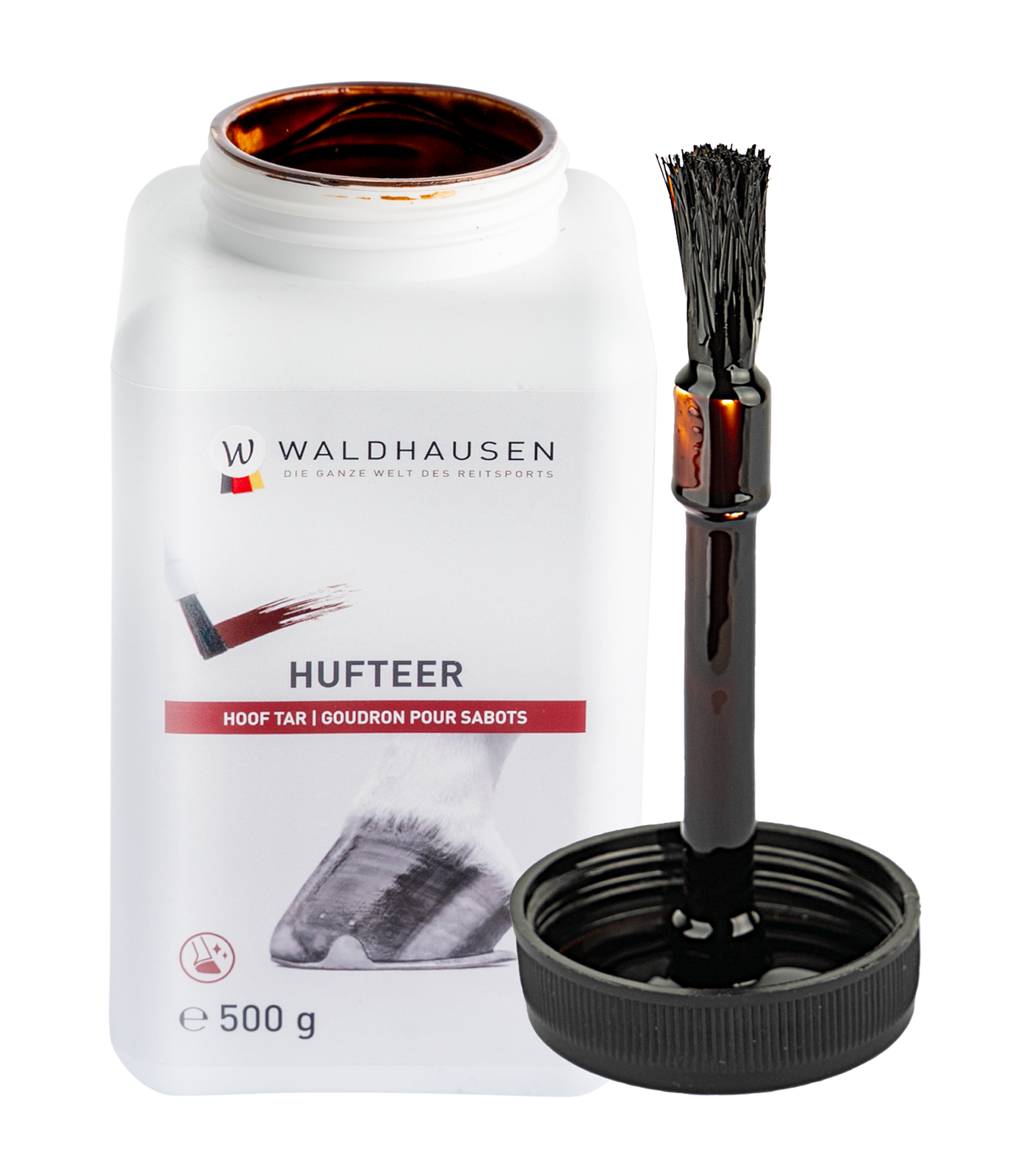Hoof Tar with Brush - Horse Hoof Care - 500g