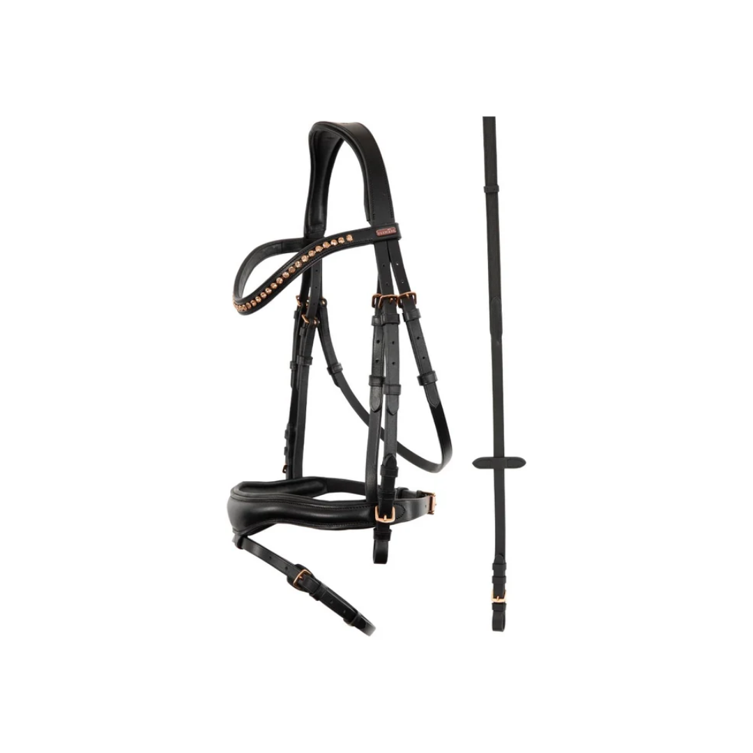 Premiere Cholet bridle - Black Rose Gold