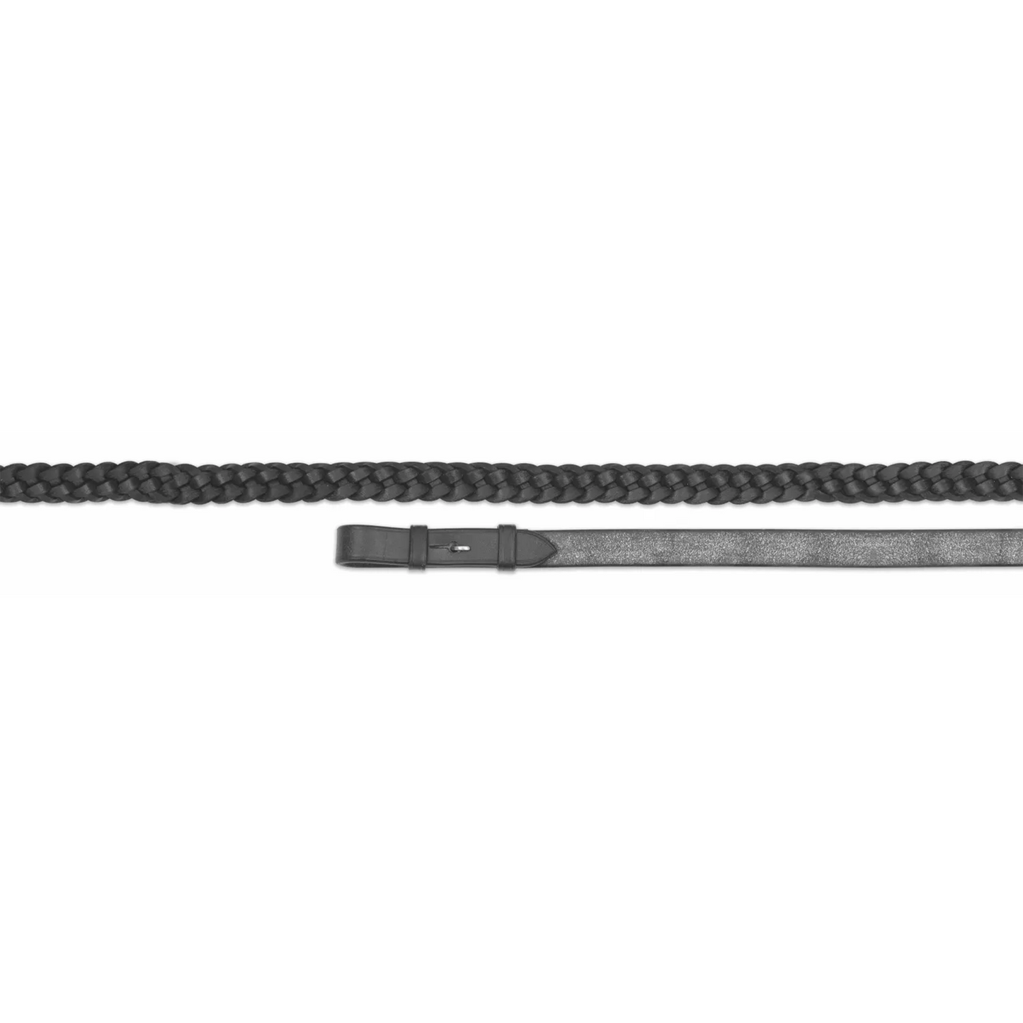 Shires Velociti GARA Plaited Leather Reins Black - Premium Bridle Reins