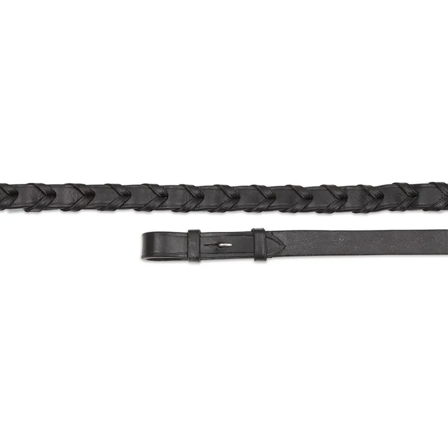 Shires Velociti GARA Lace Leather Reins Black - Premium Bridle Reins