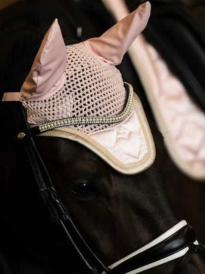 PS of Sweden Quilted Heart Ear Bonnet & Saddle Bundle Set (Whipped Pink)