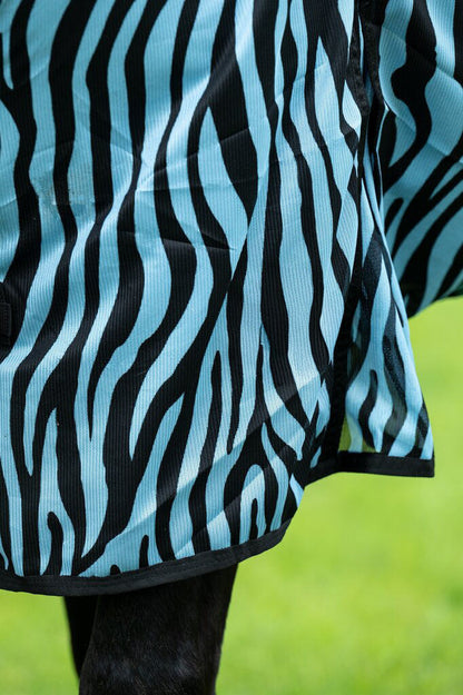 Zebra Aqua Fly Rug with Neck - Horse Fly Sheet