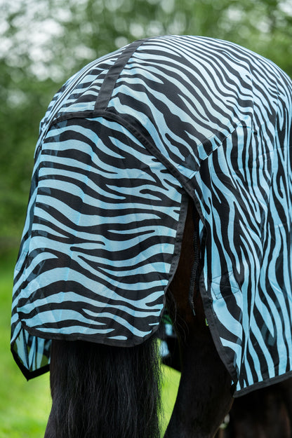 Zebra Aqua Fly Rug with Neck - Horse Fly Sheet