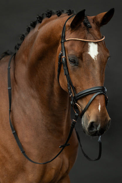 Rosegold Glamour Style Bridle - Elegant Leather Horse Bridle