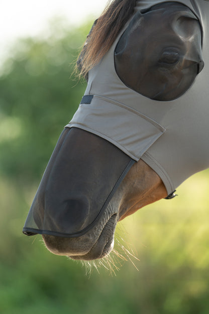 Elastic Anti-Fly Mask With Nose Protection - Horse Fly Mask