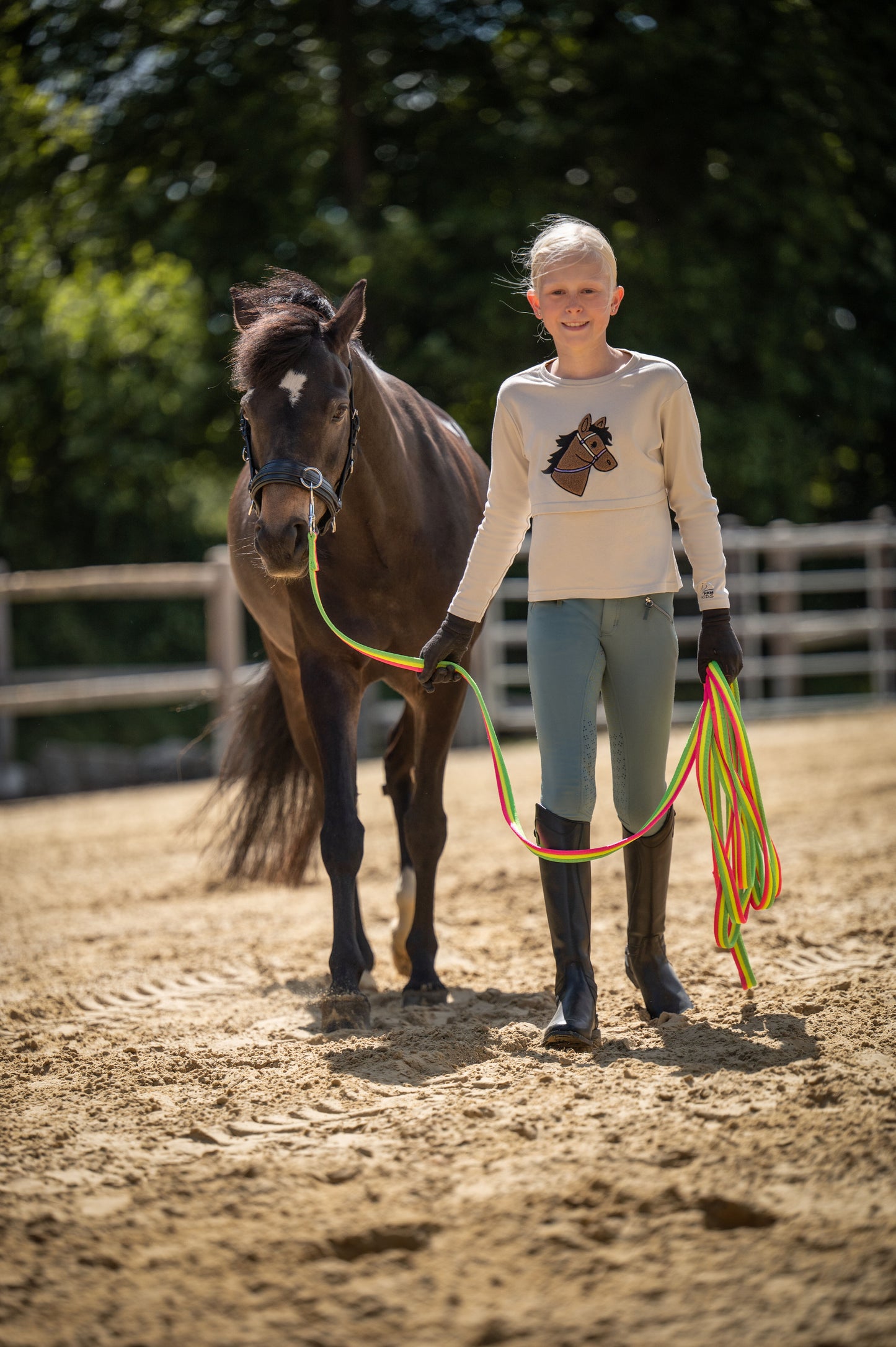 Rainbow Lunge Line - Colourful Horse Lunging Rein