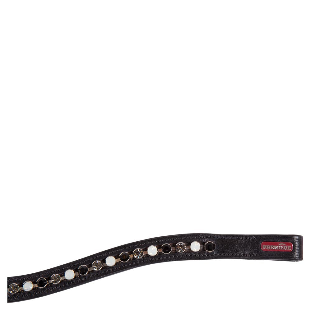 Premiere Browband Lyskamm - Black/ White Crystals