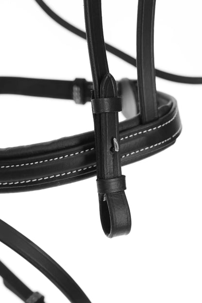 Classic Snaffle Bridle - Sewn Detail - Leather Horse Bridle
