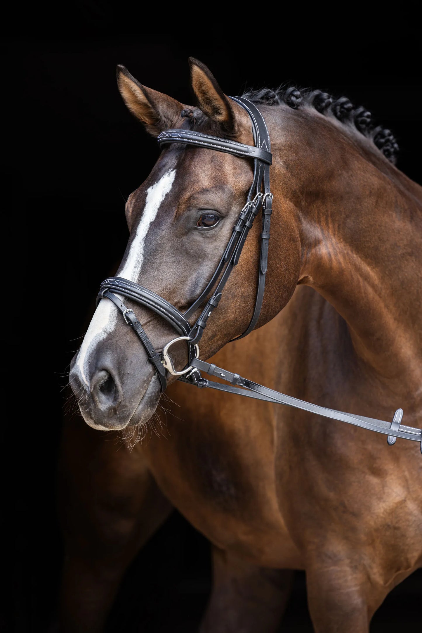 Classic Snaffle Bridle - Sewn Detail - Leather Horse Bridle