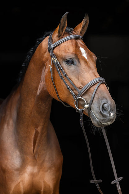 Classic Snaffle Bridle - Sewn Detail - Leather Horse Bridle