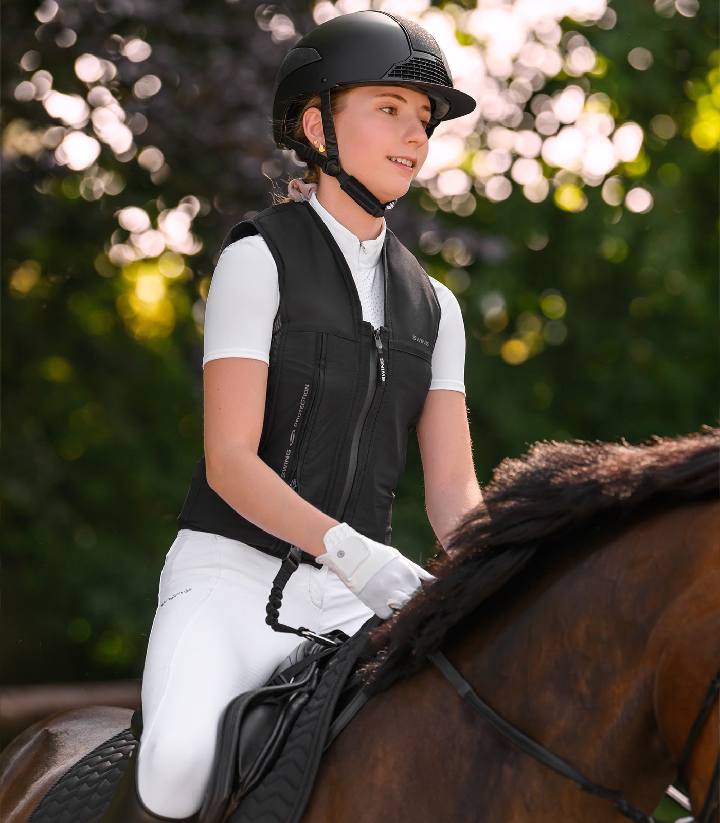 Swing H24 Shine Riding Helmet - Black Matt Equestrian Helmet
