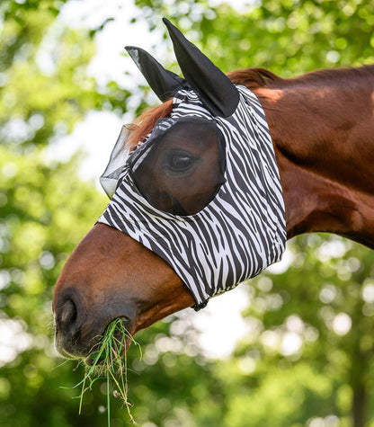 Puck Fly Mask Zebra - Horse Fly Protection Mask