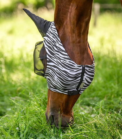 Puck Fly Mask Zebra - Horse Fly Protection Mask
