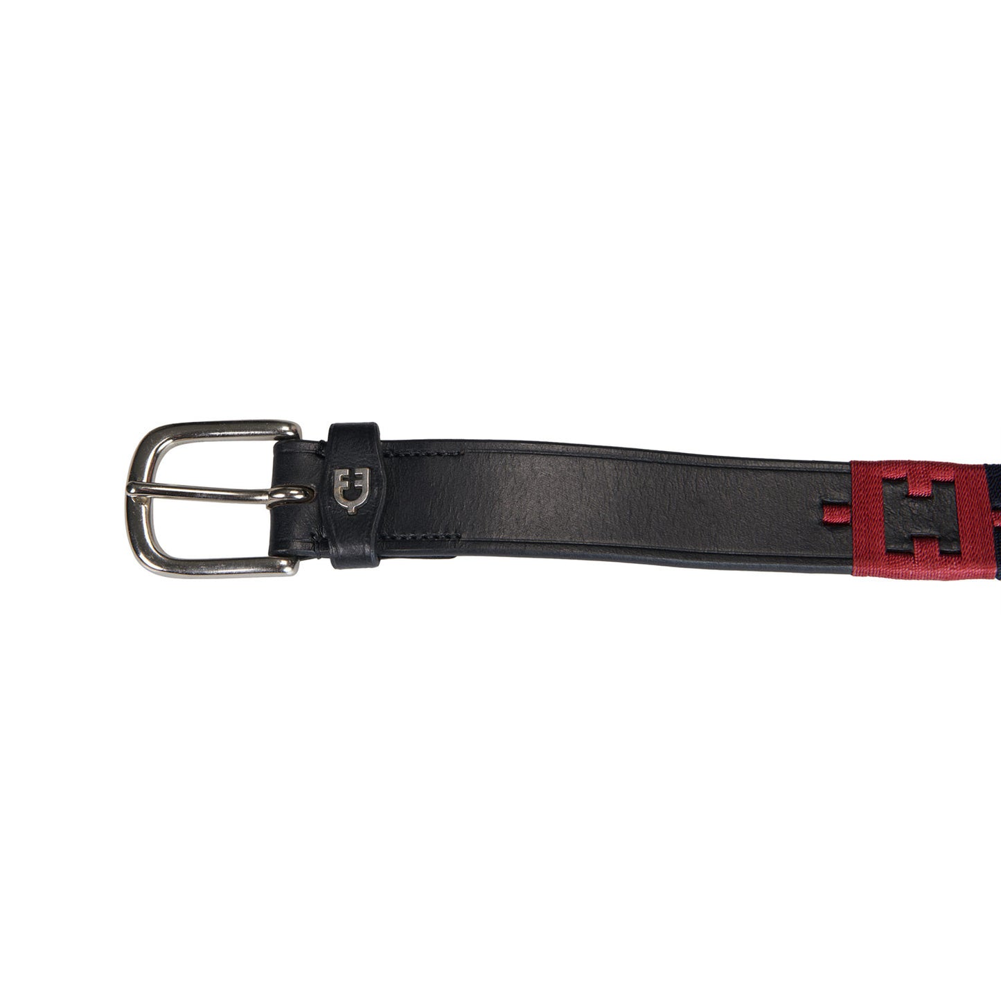 Leather Belt with Geometric Pattern - Equestrian Riding Belt 75cm