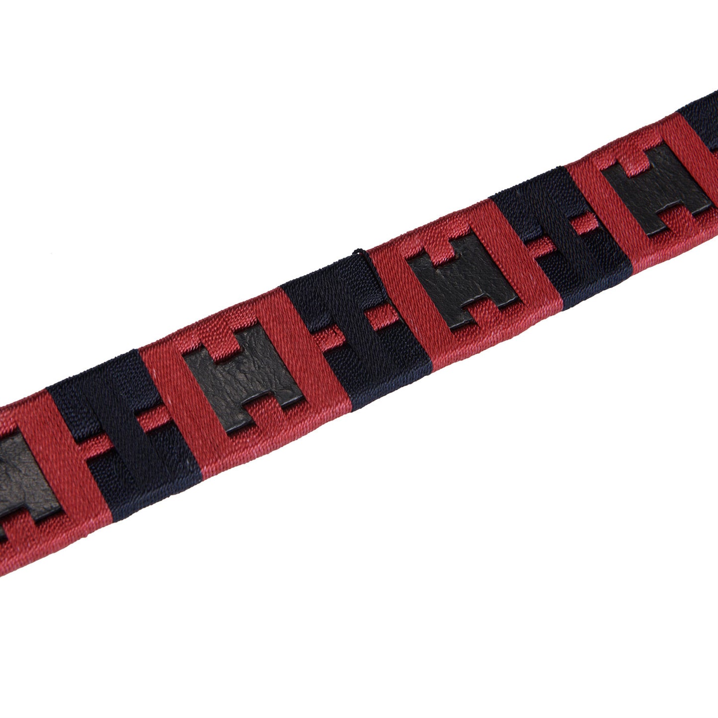 Leather Belt with Geometric Pattern - Equestrian Riding Belt 75cm