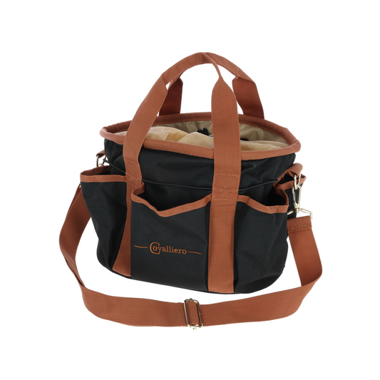 Grooming Bag - Horse Grooming Storage Bag (Black / Cognac)