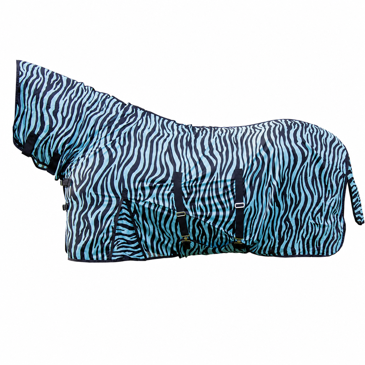 Zebra Aqua Fly Rug with Neck - Horse Fly Sheet