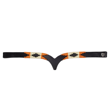 Leather Browband with Navajo Decoration - Decorative Horse Browband
