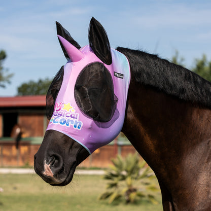 Unicorn Fly Mask with Ear Cover - Anti-Fly Horse Mask