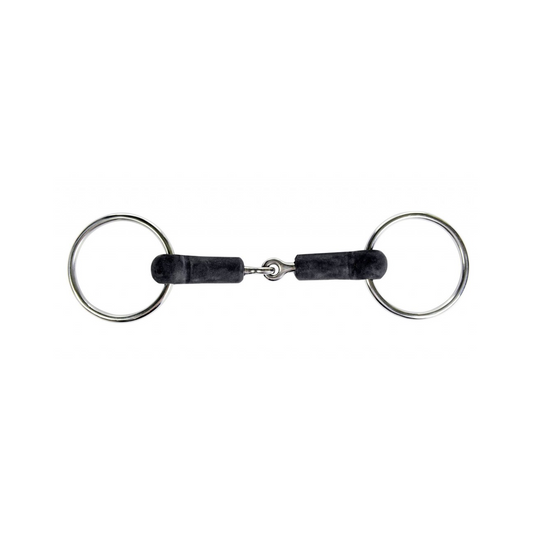 Single-Jointed Rubber Loose Ring Snaffle Bit