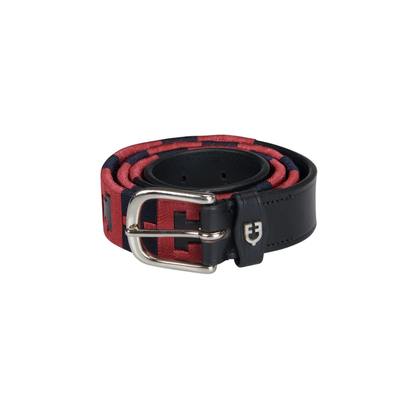 Leather Belt with Geometric Pattern - Equestrian Riding Belt 75cm