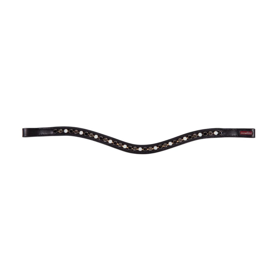 Premiere Browband Lyskamm - Black/ White Crystals