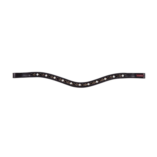 Premiere Browband Lyskamm - Black/ White Crystals