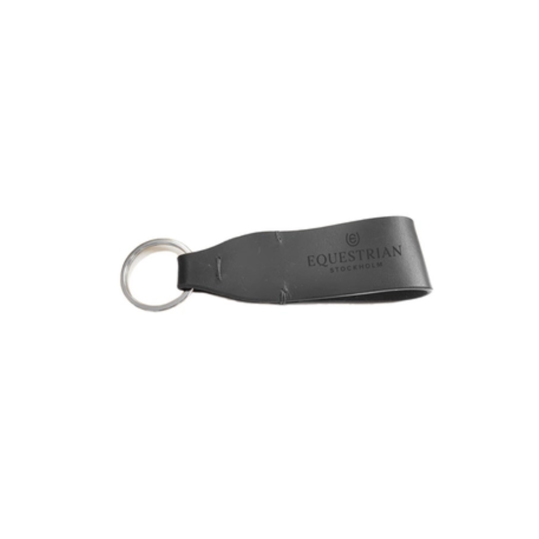 Equestrian Stockholm Leather Key Chain Black