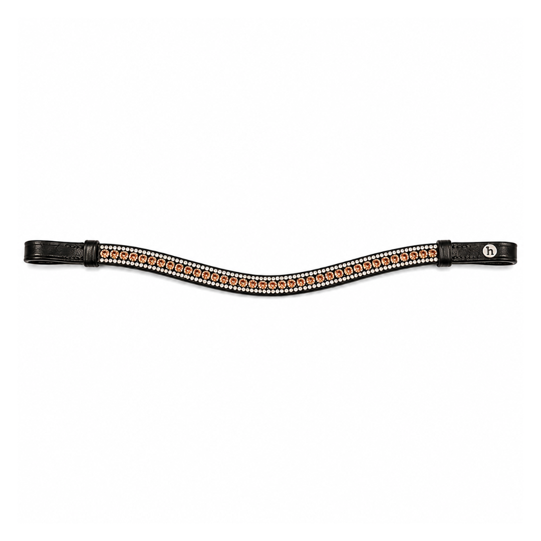 Horze Browband with Peach Crystals