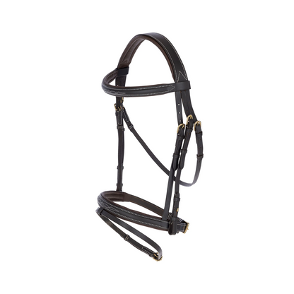 Classic Snaffle Bridle - Sewn Detail - Leather Horse Bridle