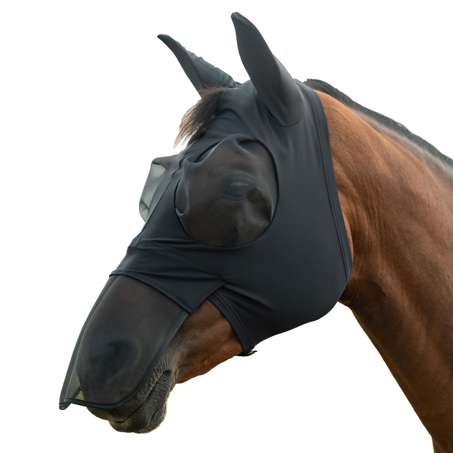 Elastic Anti-Fly Mask With Nose Protection - Horse Fly Mask
