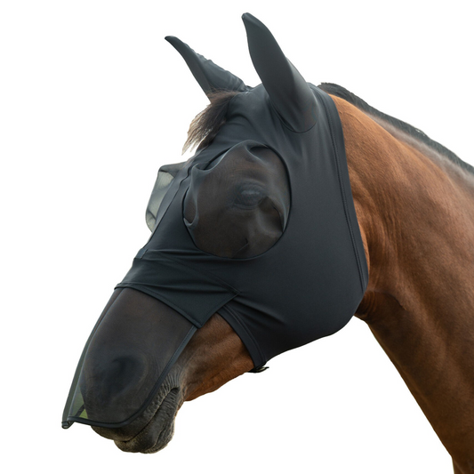 Elastic Anti-Fly Mask With Nose Protection - Horse Fly Mask