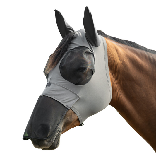 Elastic Anti-Fly Mask With Nose Protection - Horse Fly Mask