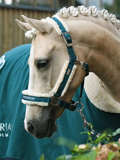 Equestrian Stockholm Emerald Fur Halter & Lead Rope