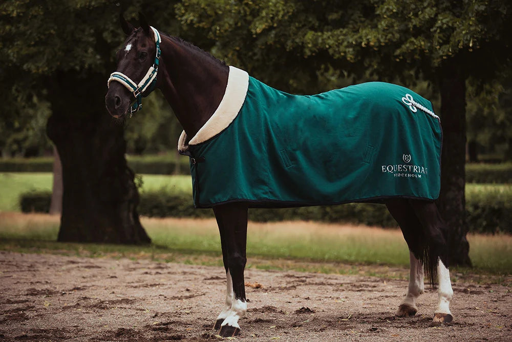 Equestrian Stockholm Emerald Fur Halter & Lead Rope