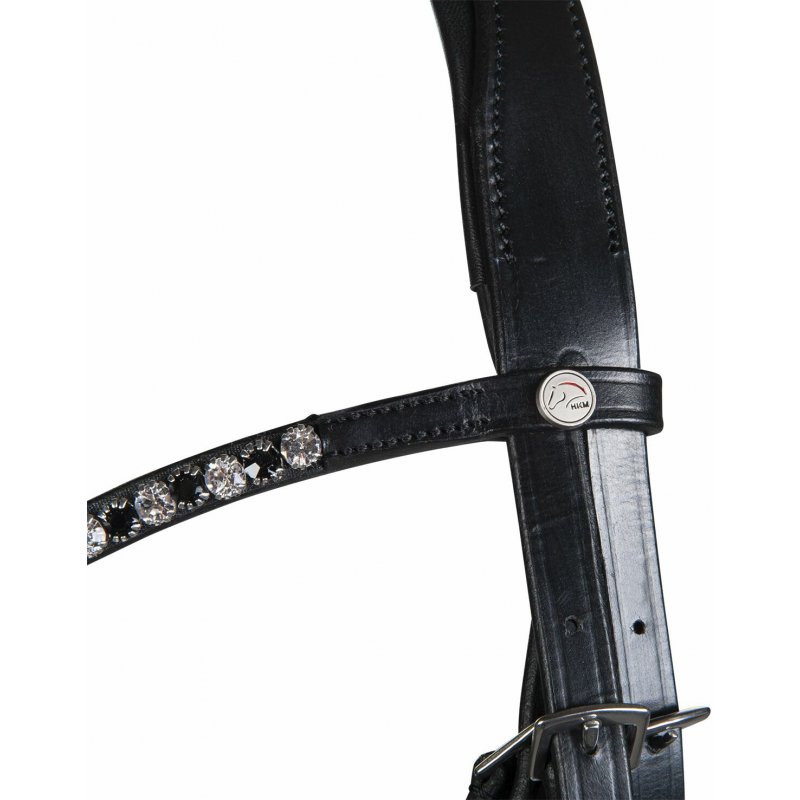 Maila Black Bridle Cob – Elegant Horse Bridle with Rhinestone Browband