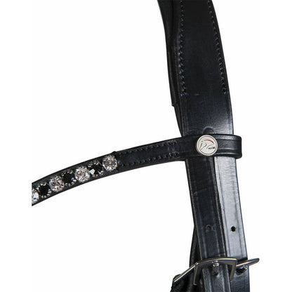 Maila Black Bridle Cob – Elegant Horse Bridle with Rhinestone Browband