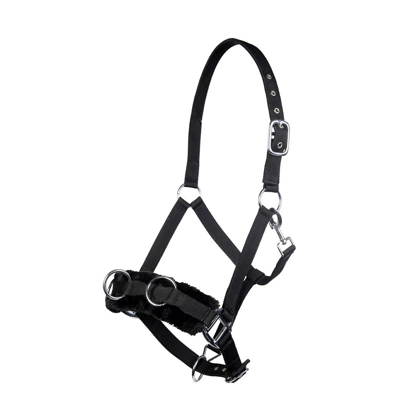 Lunge Cavesson with Plush Padding Full - Padded Horse Training Cavesson