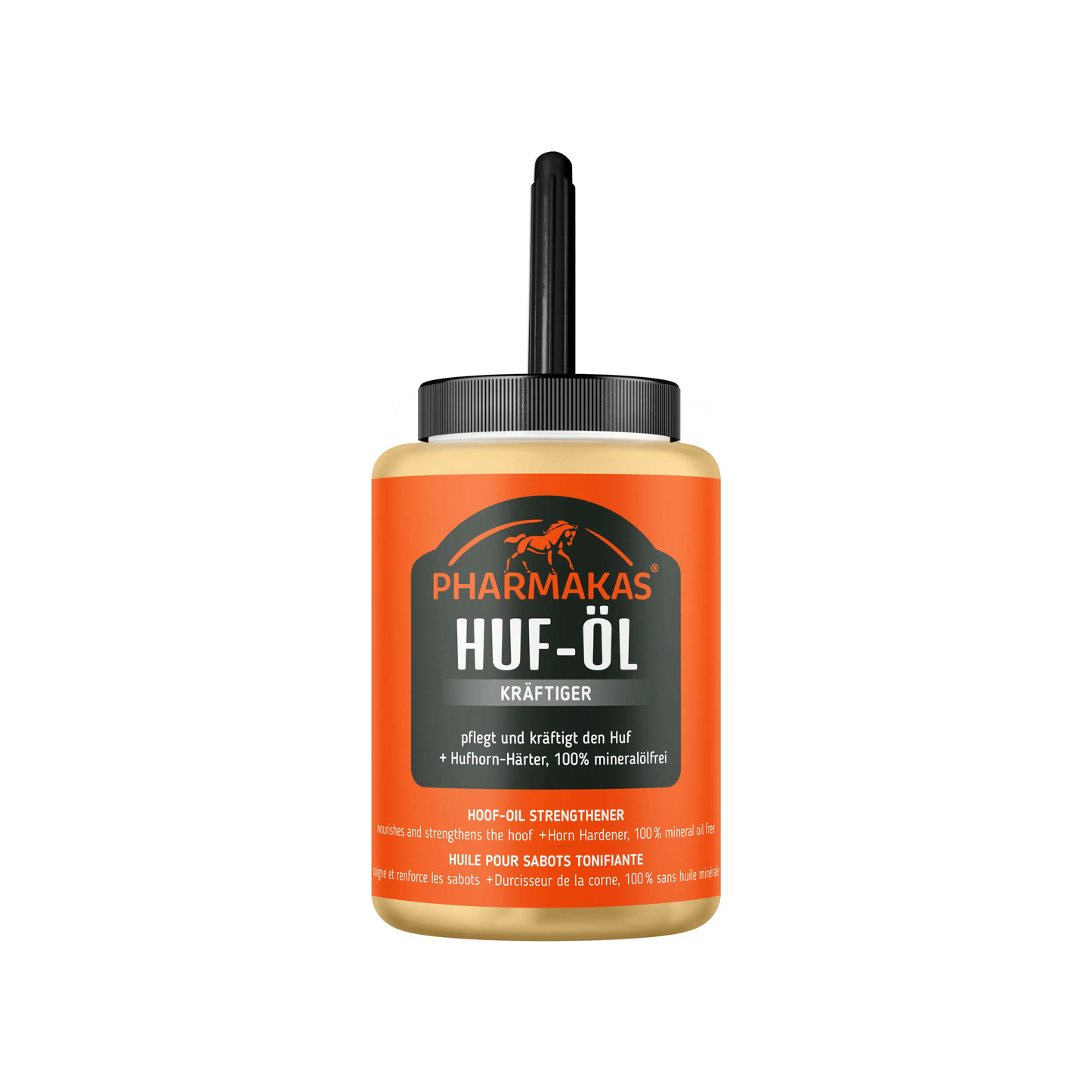 Pharmakas Pedocan Hoof Oil with Brush - Nourishing Horse Hoof Care 475ml
