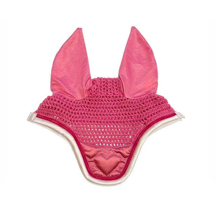 PS of Sweden Quilted Heart Ear Bonnet & Saddle Bundle Set (Thrill Pink)
