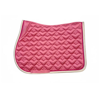 PS of Sweden Quilted Heart Ear Bonnet & Saddle Bundle Set (Thrill Pink)