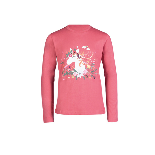 Kids Wonderland Longsleeve Shirt Raspberry - Children’s Riding Top