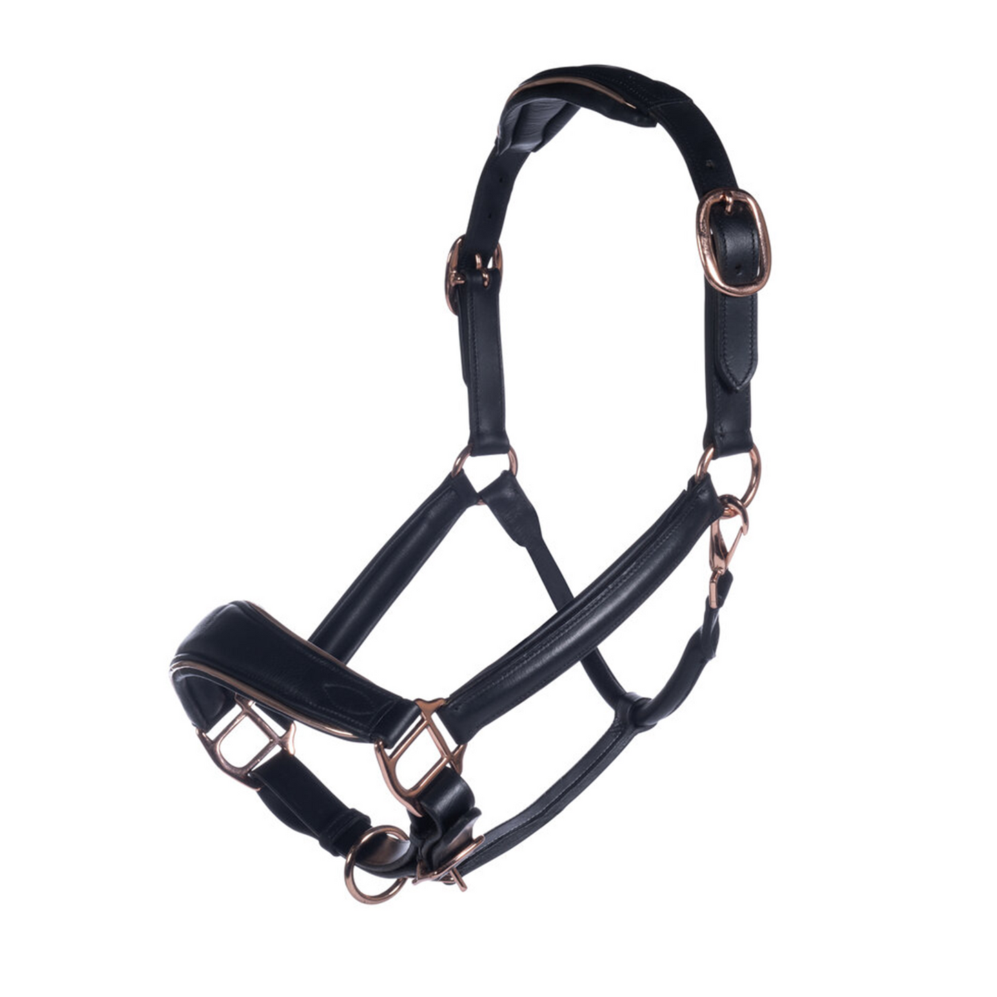 Rosegold Leather Headcollar Full - Elegant Horse Halter