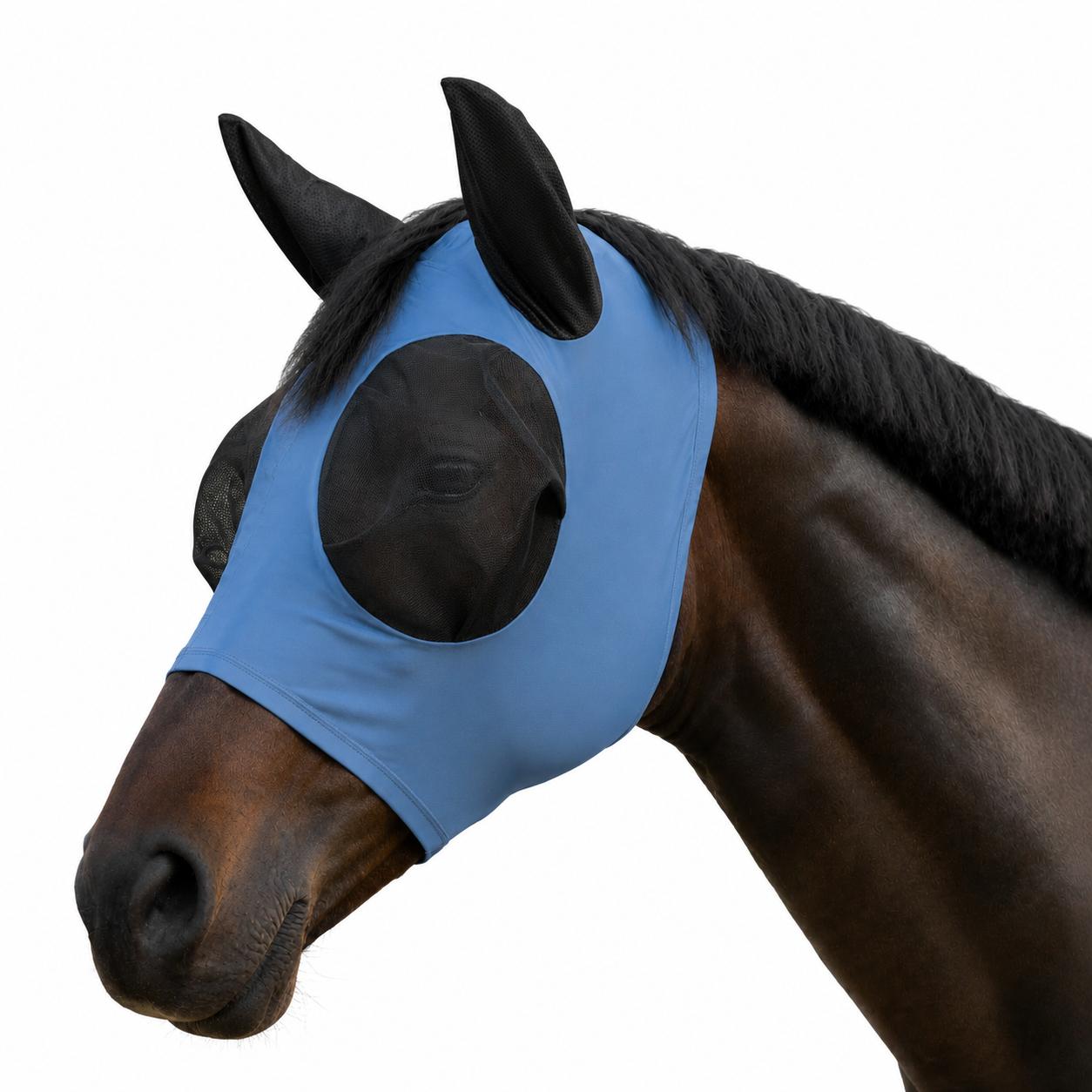 FinoStretch Zipper Fly Mask - Stretch Horse Fly Protection Mask